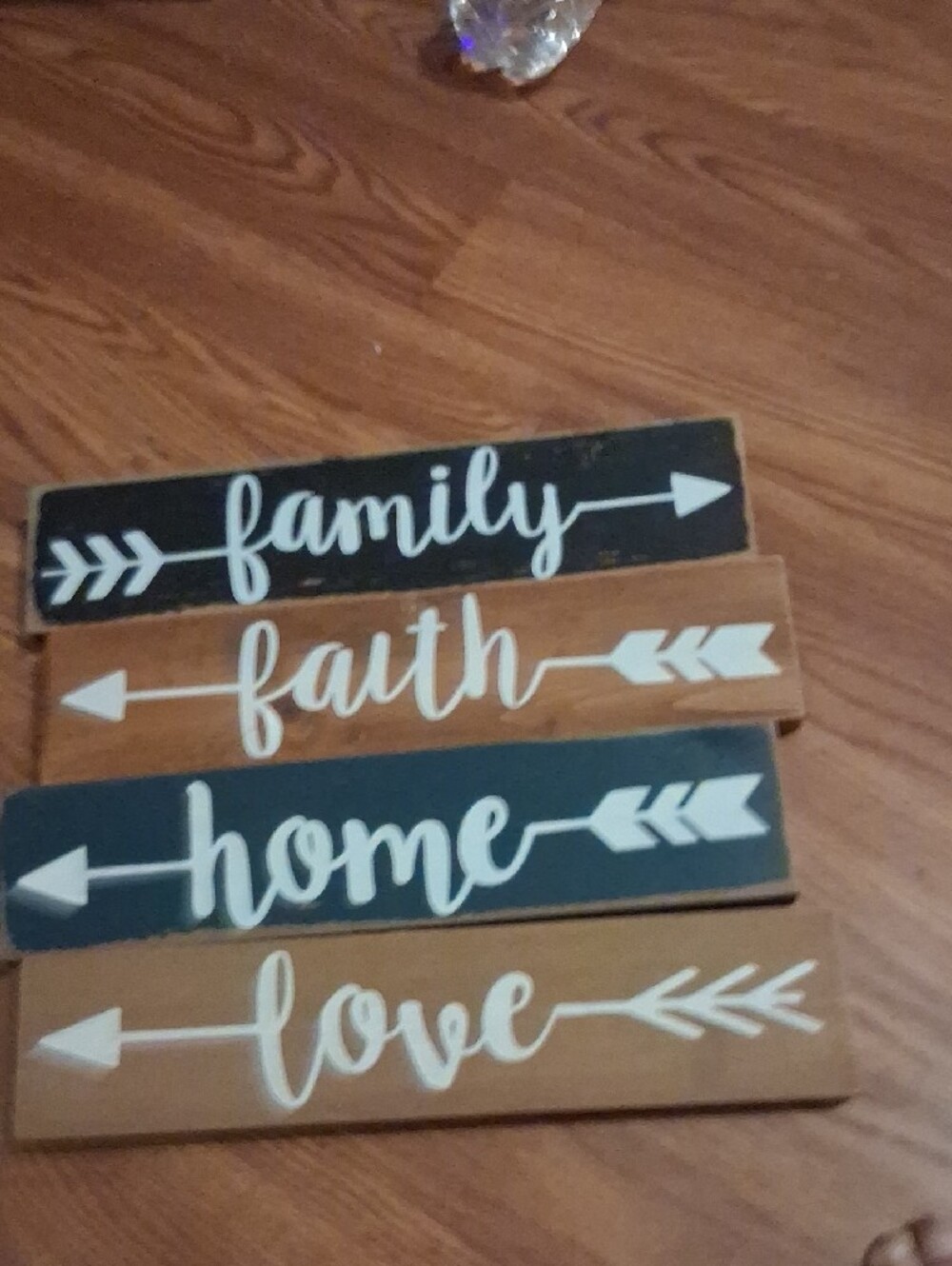 Rustic Script Wall Sign Set - Black & Brown - Picture 3 of 6